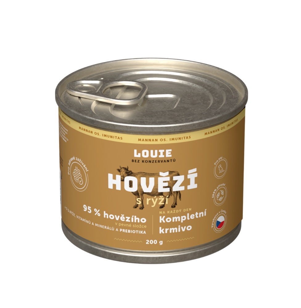 Hovězí s rýží a prebiotiky 200g