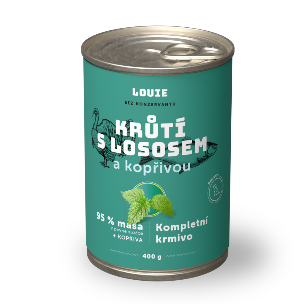 Krůtí s lososem a kopřivou 400g