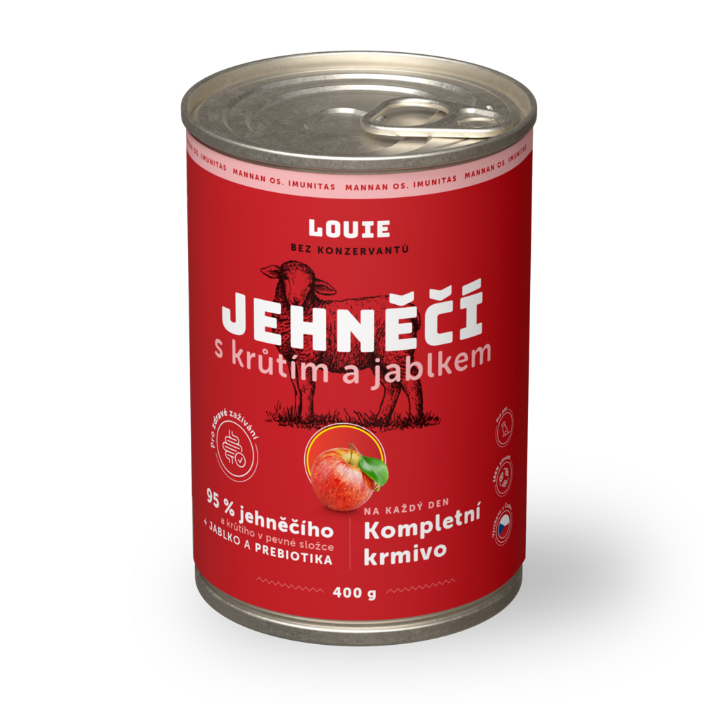 Jehněčí s krůtím, jablkem a prebiotiky 400g