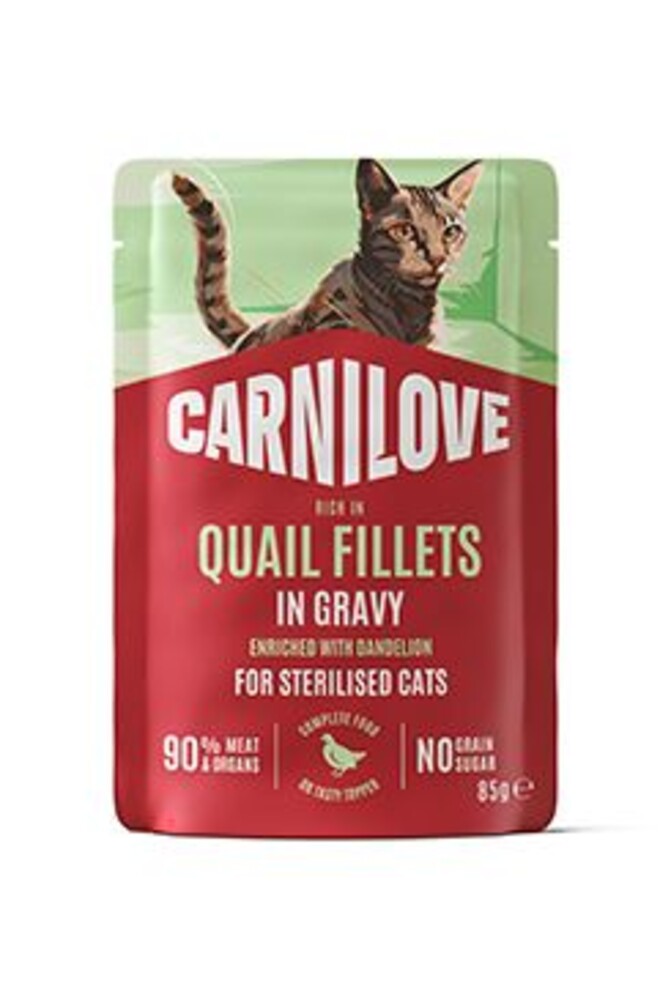 Cat Pouch Gravy Quail+Dandelion Steril. 85g