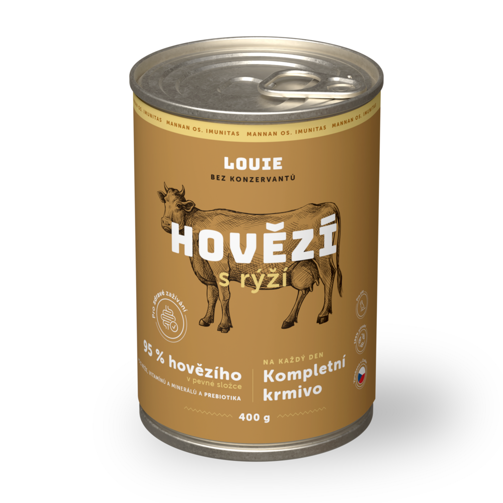 Hovězí s rýží a prebiotiky 400g