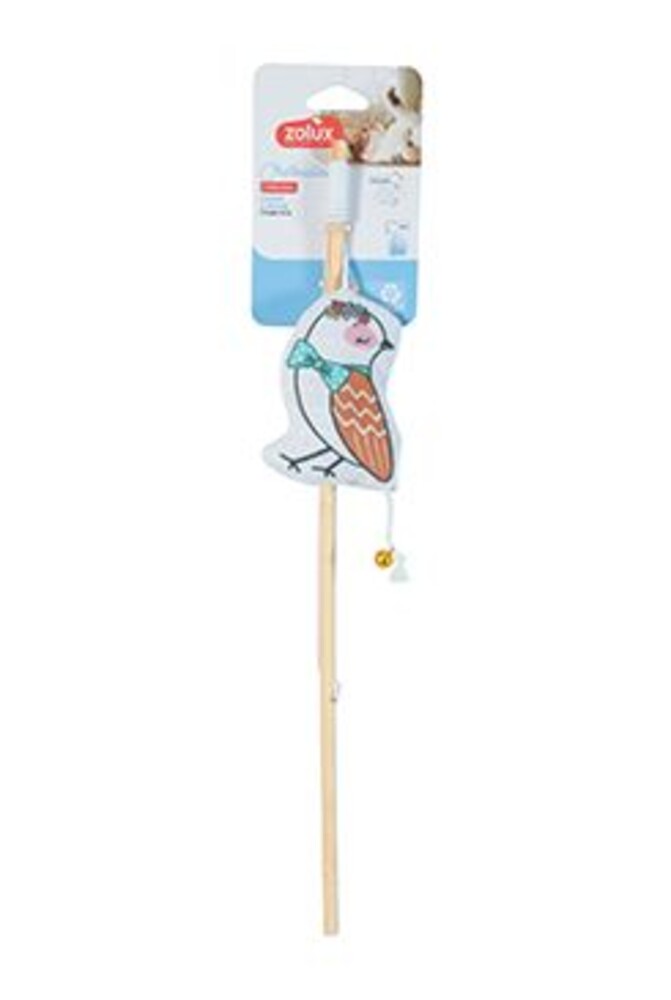 Hračka kočka CHATOUILLE Udice Ptáček s věnečkem Zolux