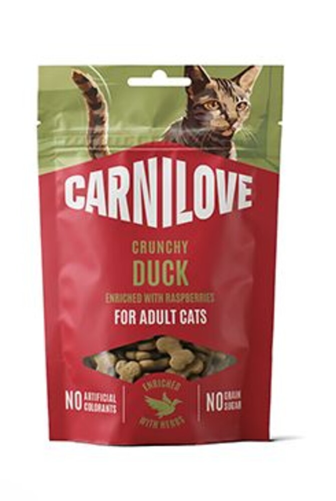 Cat CRUNCHY Snack Duck+Raspberries 50g