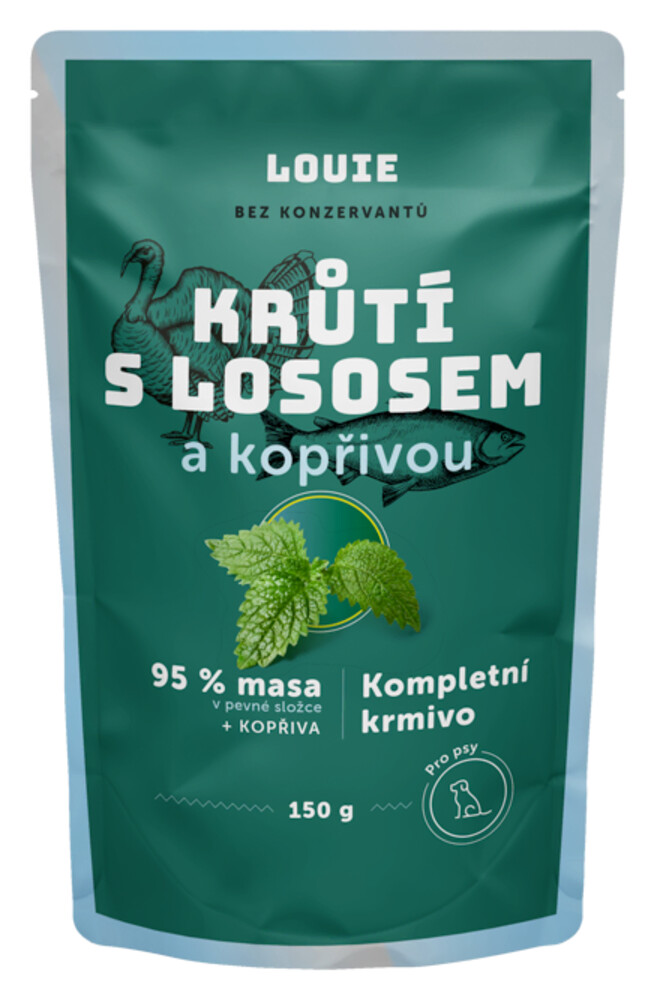 Krůtí kapsička s lososem a kopřivou 150g