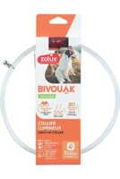 Obojek LED transparent BIVOUAK 30-60cm USB červe Zolux 