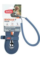Vodítko pes BIVOUAK ploché,silik.15mm/5m modrá Zolux 