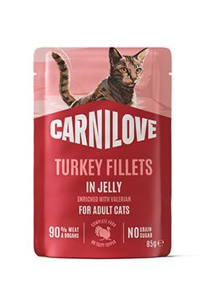 Cat Pouch Jelly Turkey+Valerian 85g