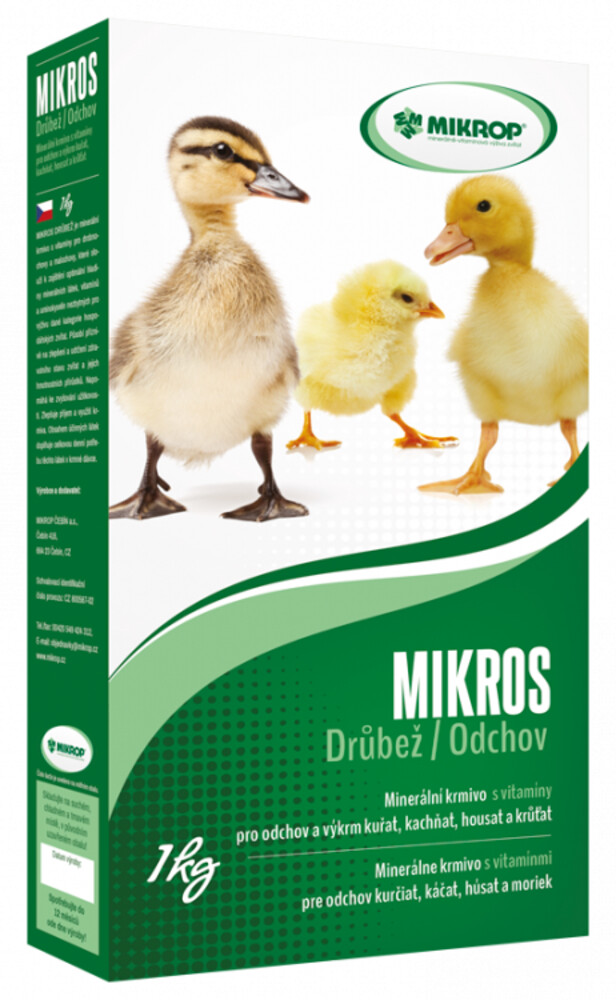 Mikros Drůbež – vitamínové a minerální krmivo 1 kg