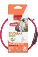 Obojek LED malý BIVOUAK 20-40cm USB červená Zolux 