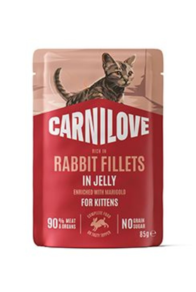 Cat Pouch Jelly Rabbit+Marigold Kittens 85g