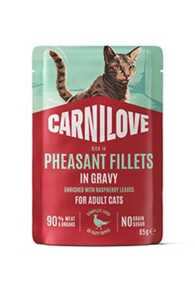 Cat Pouch Gravy Pheasant+Rasp.Leaves 85g