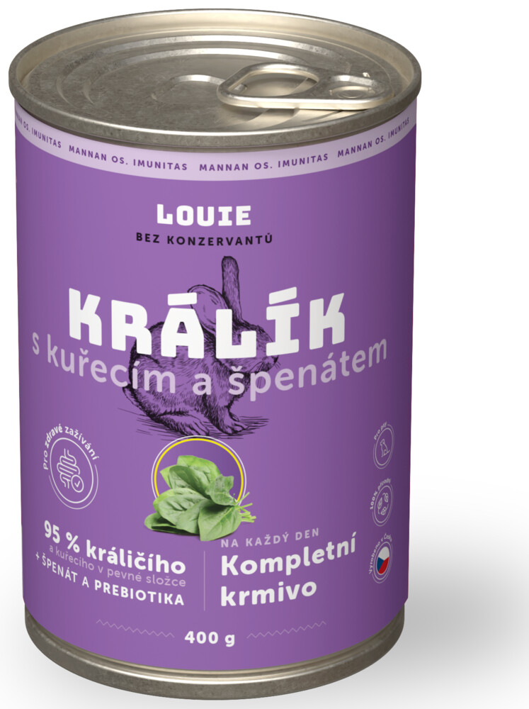 Králík s kuřecím, špenátem a prebiotiky 400g