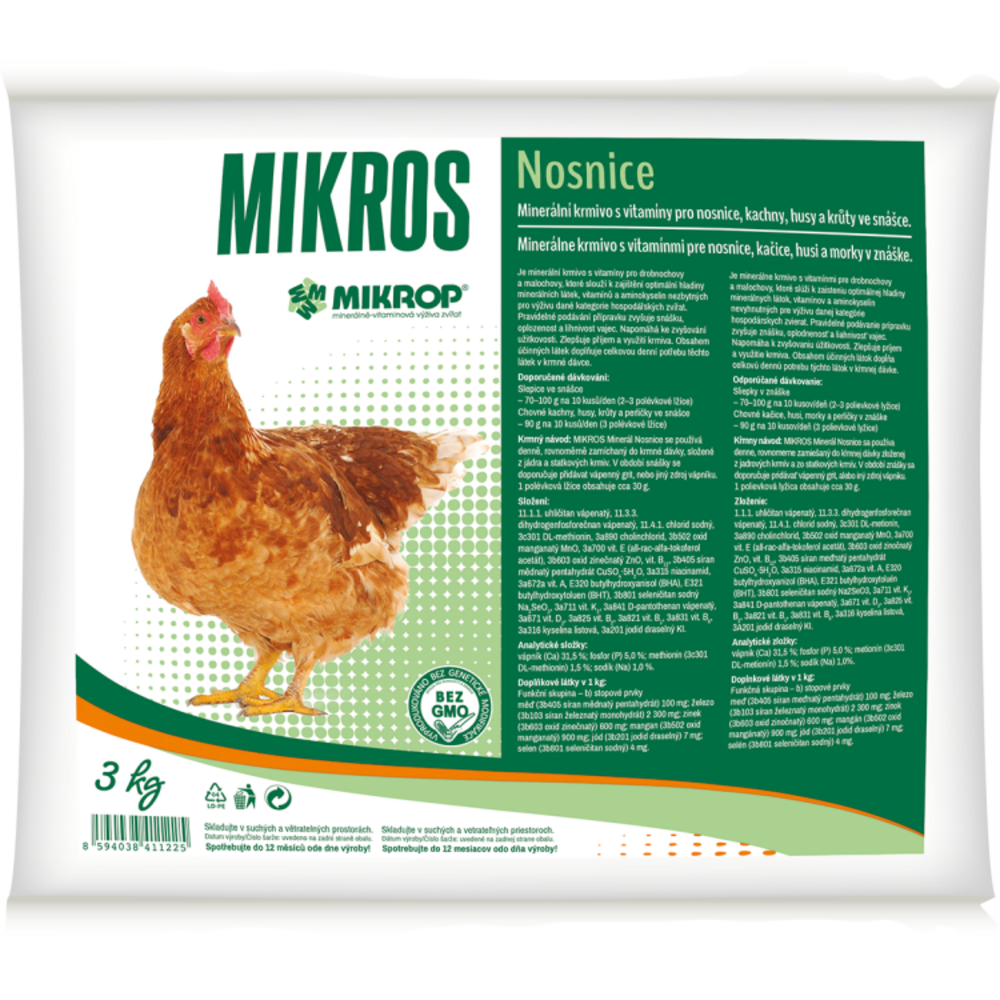 Mikros Nosnice - vitamínové krmivo 3 kg