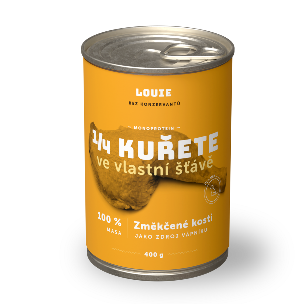 1/4 kuřete 100% maso 400g - LOUIE doplňkové krmivo pro psy