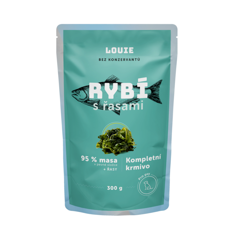 Rybí kapsička s řasami 300g – LOUIE kompletní krmivo pro psy