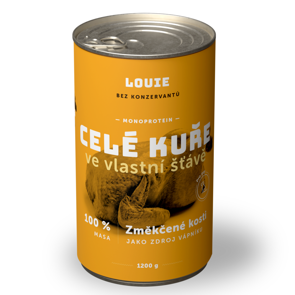 Celé kuře 100% maso 1200g - LOUIE doplňkové krmivo pro psy