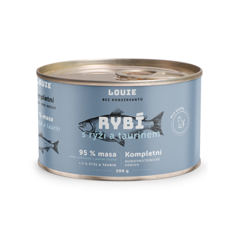 Ryba s rýží a taurinem 200 g - LOUIE kompletní krmivo pro kočky