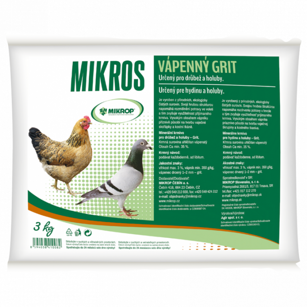 Mikros Vápenný grit 3kg